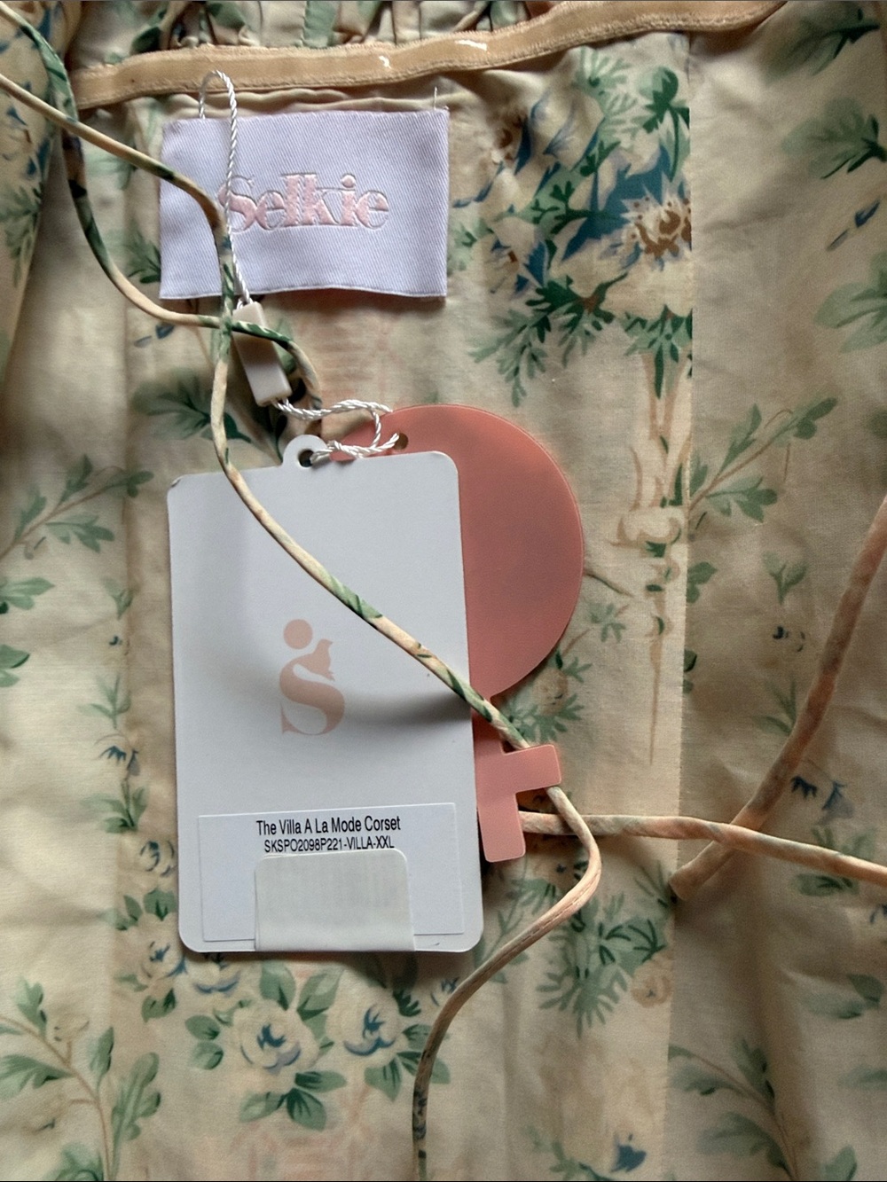 Selkie Cream Floral Mini Corset Dress